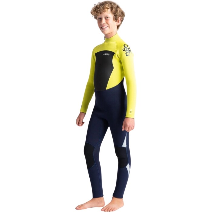 2024 C-Skins Junior Legend 5/4/3mm GBS Back Zip Wetsuit C-LE54JBZ - Slate / Flash Green / Silver